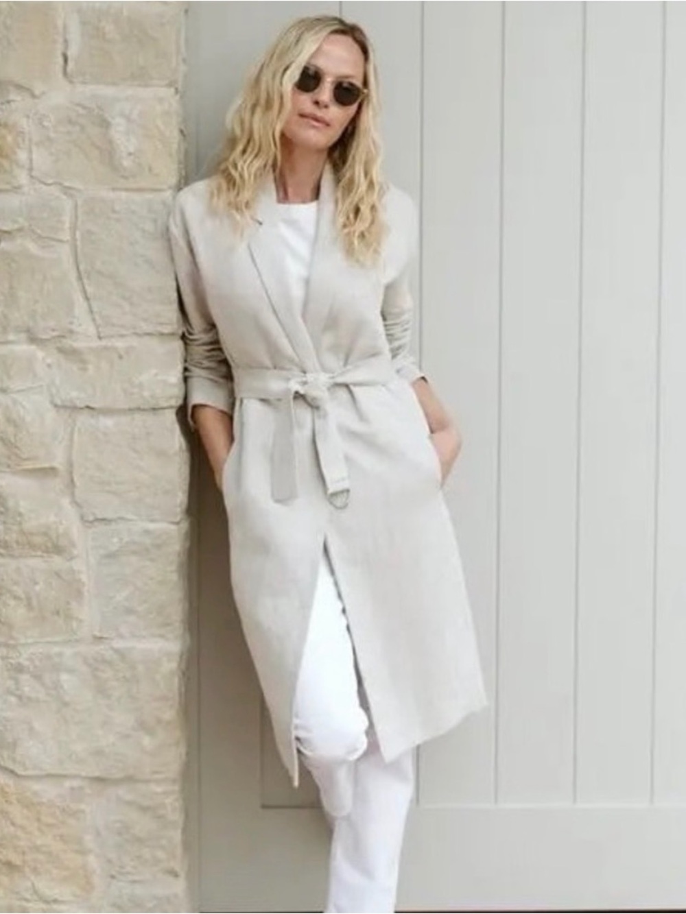 Jenni Kayne Light Beige Belted Trench Coat